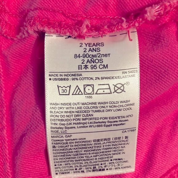 GAP Hot Pink Denim Vest Toddler Size 2 GAP 1969 - Picture 7 of 7